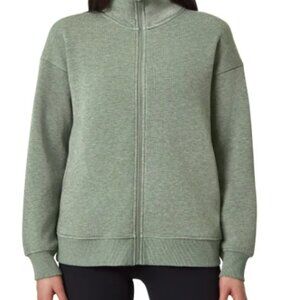 NWoT Mondetta Womens Full Zip Heathered Fleece Jacket Green Size S $60 10HL339